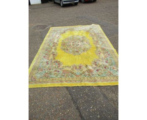 Vintage yellow rug 342x250cm