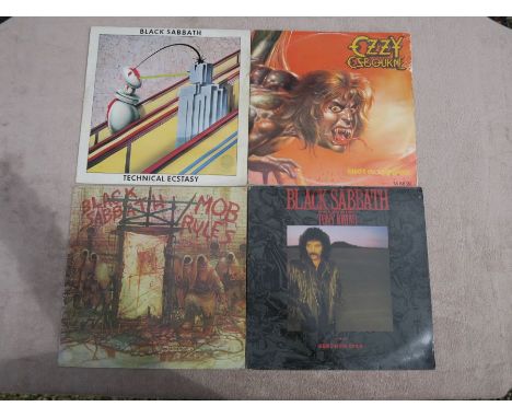 Black Sabbath lot of 4 Vinyl Records Ozzy OsbourneSeventh Star Near Mint Vinyl and inner sleeveMob Rules Excellent VinylShot 