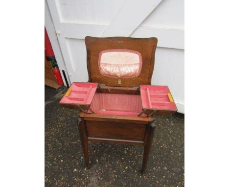 Morco vintage oak sewing box on legs&nbsp;