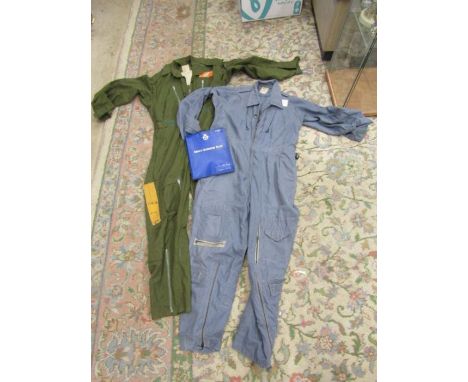 2 1960's RAF flying suits and empty Aircrew Information Folder&nbsp;