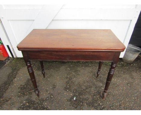 Mahogany fold out card table H76cm W91cm D45cm approx&nbsp;