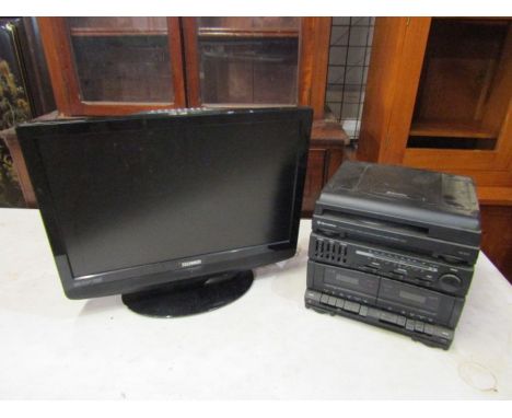 Roadstar stereo record player system and Technika 22" TV/DVD player, both from a house clearance with no remotes&nbsp;