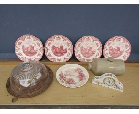 China to include Aynsley clock, cheeseboard with knife and glass dome and stone foot warmer etc&nbsp;