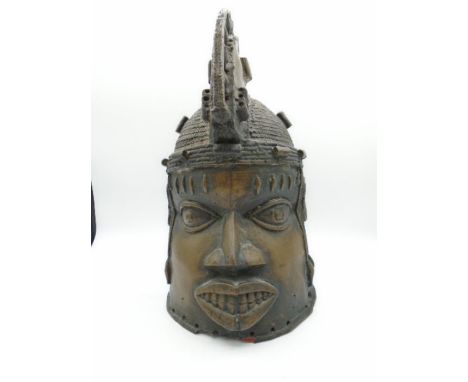 British Museum replica of an African Odudua helmet mask, approx 35cm tall