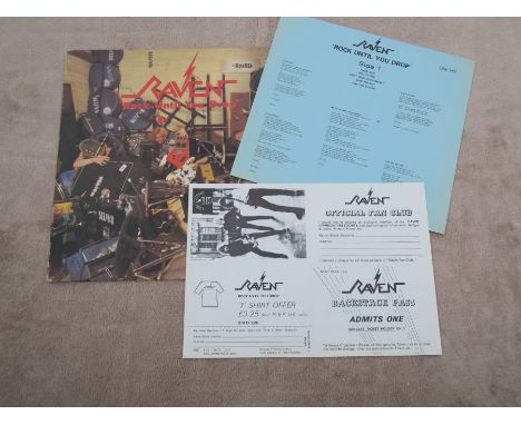 Raven – Rock Until You Drop Rare UK LP + 2 insertsLabel: Neat Records – NEAT 1001The vinyl is in near mint condition, the ins