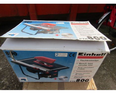 Electric Einhall circular saw bench 800w wih blade, as new with booklet