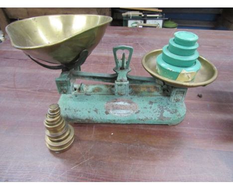 Vintage kitchen scales with weights