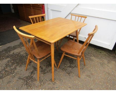  Ercol table and 4 chairs 100x69cm top and 74cm high 