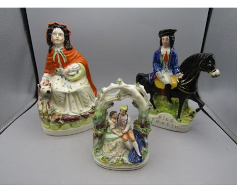 Staffordshire flat backs 'Little Red Riding Hood' 'Romeo&amp; Juliet in bower' (1870's) and' Dick Turpin'