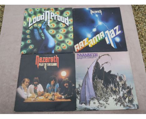 Nazareth Lot of 4 heavy rock vinyl albumsLoud n Proud very good vinyl with gatefold sleeve on the uk mooncrest labelRazamanaz