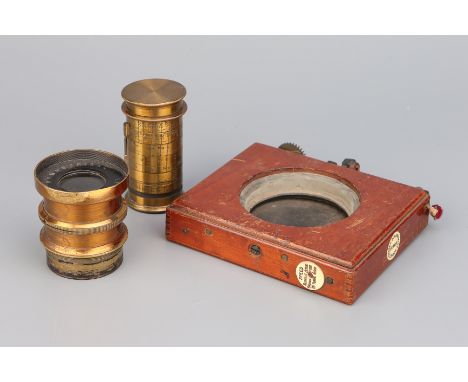 A Beck Symmetrical Brass Lens, together with a Thornton Pickard Shutter & brass meter (a lot)This auction is being held torai