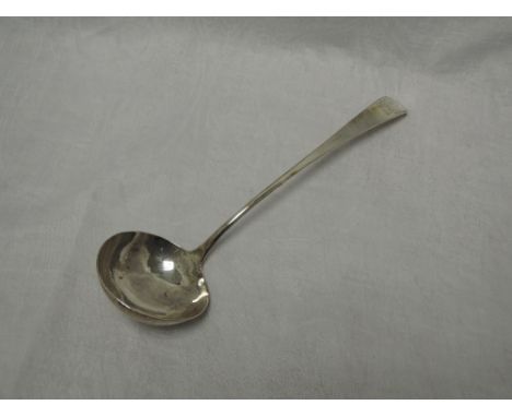 A Georgian silver ladle of traditional form bearing stag crest to terminal, London 1776, Hester BatemanCONDITION REPORT in go