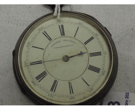 A Victorian silver key wound chronograph pocket watch, movement no: 71542, having Roman numeral dial with peripheral seconds 