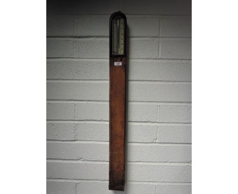 A 19th Century oak cased stick barometer with thermometer scale, labelled F. Robson and Co, Newcastle on Tyne   