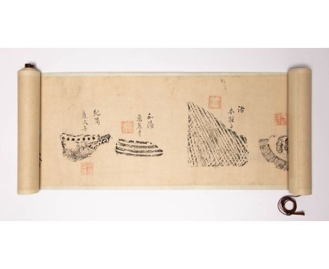 ANONYMOUS MEIJI ERA, 19TH CENTURY Three Japanese makimono (handscroll paintings), two a pair painted in ink and colour on pap