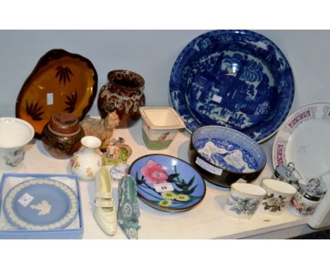 Ceramics - a Wedgwood blue Jasperware  trinket dish, boxed; a Beswick Yorkshire Terrier; a Border Fine Art model; a John Sinc