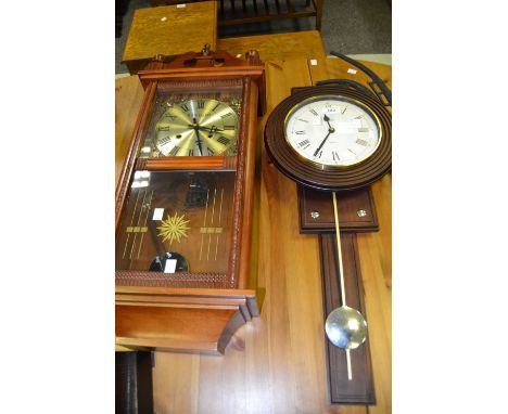 A contemporary wall clock, Laurain, 31 day movement; another