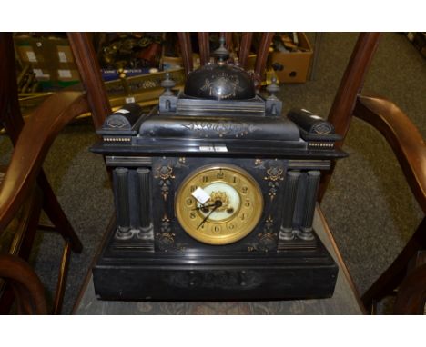 A late Victorian Belge Noir mantel clock, with Arabic numerals c.1870 