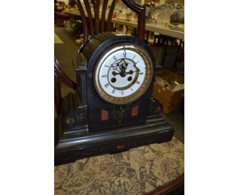 A late Victorian Belge Noir mantel clock, with Roman numerals c.1870 