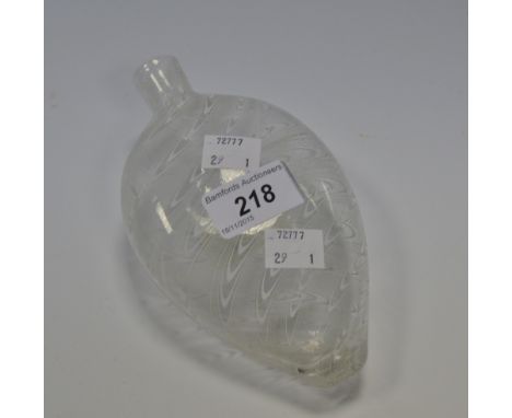 A Nailsea white glass flask 
