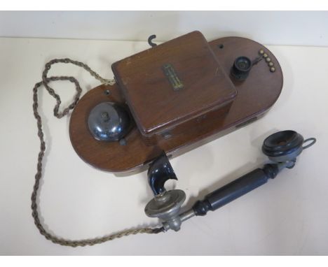 A vintage wall telephone by Sterling Telephone Electric Co London - Primex system