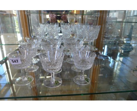 Eighteen Waterford Crystal cut glasses - six Champagne, six wine and six cocktail - Alana pattern, all good with boxes 