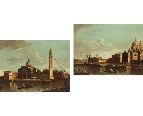 Francesco Tironi, um 1745 Venedig – 1797 Bologna GemäldepaarSAN PIETRO DI CASTELLEsowieSANTA MARIA DELLA SALUTEÖl auf Leinwan