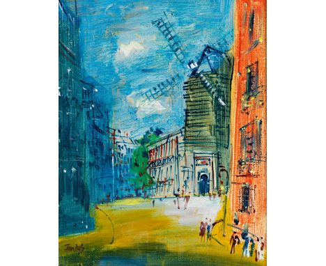 Jean Dufy, 1888 Le Havre – 1964 BoussayLE MOULIN DE LA GALETTE – MONTMARTRE, CA. 1940Öl auf Leinwand.41 x 33 cm.Links unten s