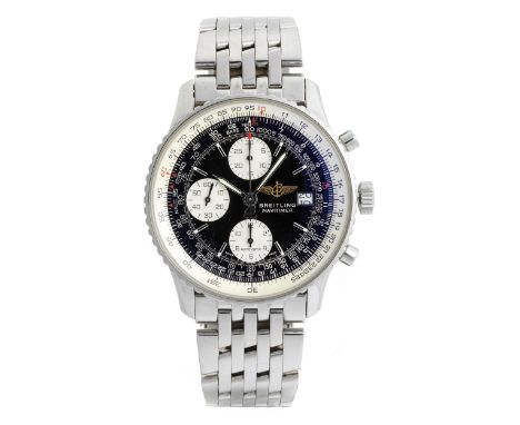 Breitling NavitimerStahl.Durchmesser: 41 mm.Ca. 2005.Neuwertige BREITLING „Navitimer“, Referenz A13322, in einem verschraubte