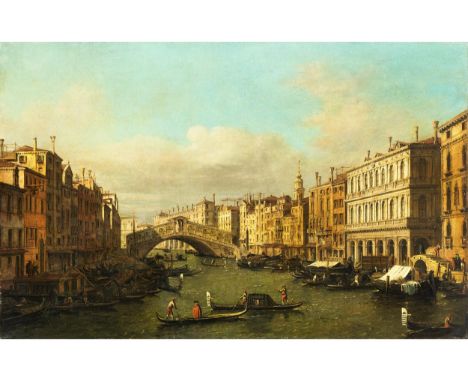 Giovanni Antonio Canal, genannt „Canaletto“, 1697 – 1768, Nachfolge desVENEDIG - BLICK AUF DIE RIALTOBRÜCKE ÜBER DEN CANAL GR