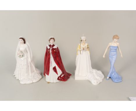 Coalport, Royal Worcester and Royal Doulton Royalty figurines