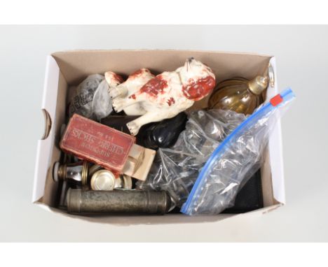 Mother of pearl opera glasses, Swiss Army knife and sundries