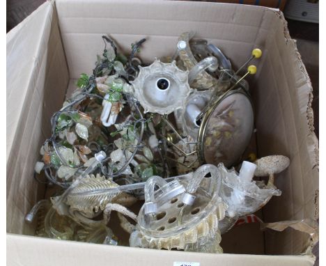 A Venetian glass electrolier and wall light plus other lighting items