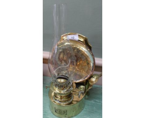 A Youngs patent brass oil lamp