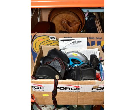 TWO BOXES OF CAMERAS, BINOCULARS, etc, including a pair of cased Carl Zeiss binoculars, cased Sunagor pocket binoculars, tree