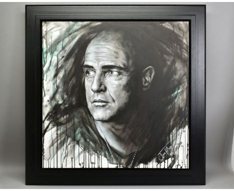 JEN ALLEN (BRITISH 1979) 'MARLON BRANDO III' A portrait of Brando as Colonel Kurtz, signed bottom right, oil on canvas,  fram