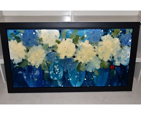 DANIELLE O'CONNOR AKIYAMA (CANADA 1957) 'MIDNIGHT WINNER OF LOVE' four vases of white flowers, signed verso oil on canvas, fr