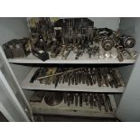 Assorted lot of tooling and cabinet: Chucks, bits.