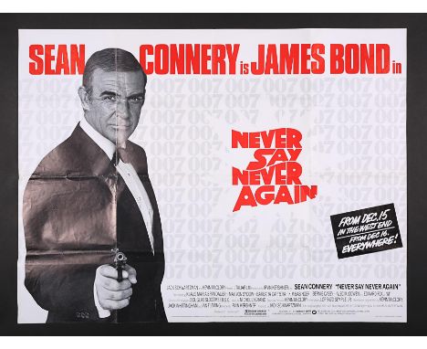 UK Quad Advance poster for the final Sean Connery James Bond film "Never Say Never Again" (1984). The poster proclaims both t