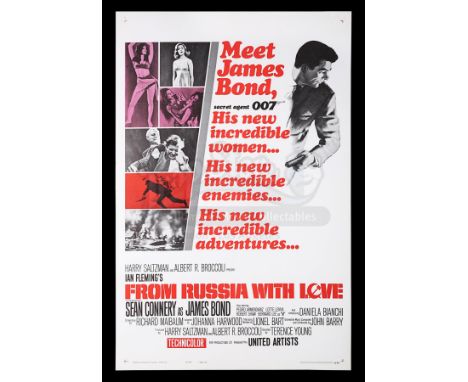 US One-Sheet "Style-A" poster for "From Russia With Love" (1963). Designed by David Chasman, the poster presents a series of 