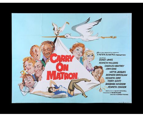UK Quad poster for "Carry On Matron" (1972) with poster illustration by Arnaldo Putzu. This is one of the most popular Quad d