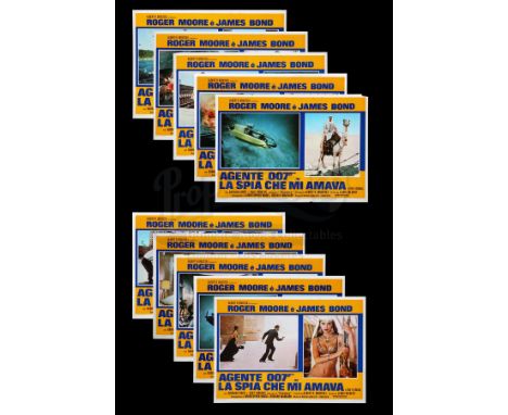 A rare complete set of all ten medium-sized Italian photobustas for the 1977 first release of the James Bond blockbuster "The