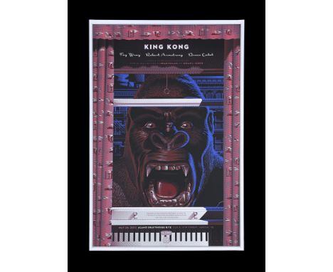 This limited edition art print in a run of 175 was created by Laurent Durieux, shows a close-up of Kong’s head and is numbere