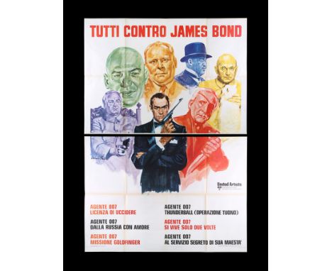 Italian 4-Fogli poster for "Tutti Contro James Bond" (1972), the poster created for the Italian James Bond Festival. The arti