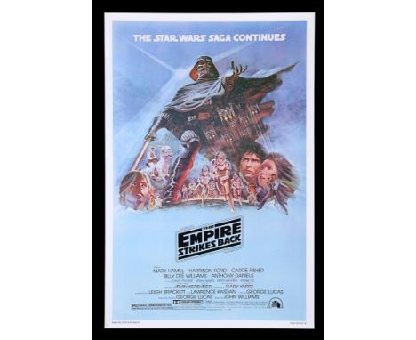 Original, unrestored 1980 US one sheet movie poster for the George Lucas sci fi classic sequel “Star Wars: The Empire Strikes