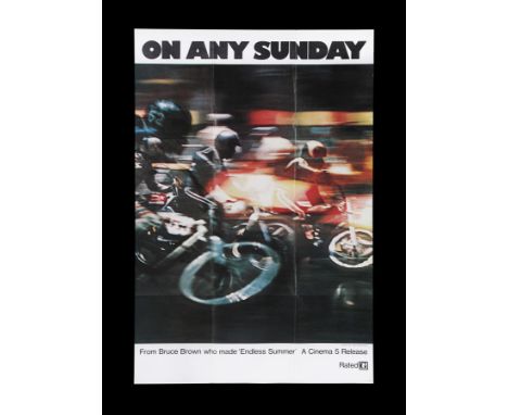 US One-Sheet poster for "On Any Sunday" (1971). Several different One-Sheet designs were produced to advertise this Steve McQ