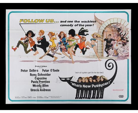 A UK Quad Poster for the "swinging 60's" comedy "What's New Pussycat?" (1965). An early piece of published work from artist F