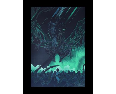 Limited edition "Aliens" lithograph created by D&amp;L Screenprinting in 2014 by artist Kevin Tong for a joint exhibition wit