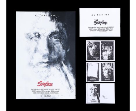 A very clever design as the titular "Scarface" Tony Montana (Al Pacino) is imagined by Jock as a cloud of cocaine dust. Origi