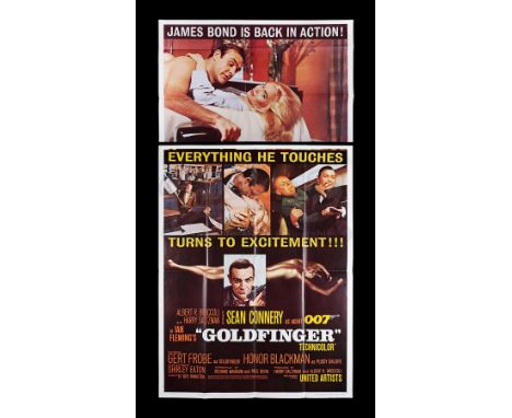 Currently presented unrestored in two sections as issued to American cinemas in 1964. This US Three-Sheet for 007 third outin